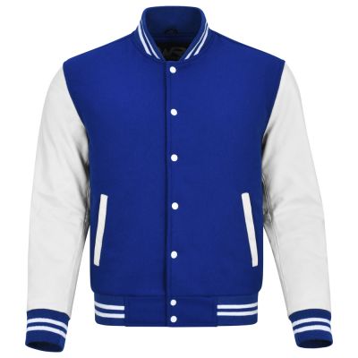 Varsity Jacket Blue with White Sleeves