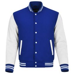 Varsity Jacket Blue with White Sleeves