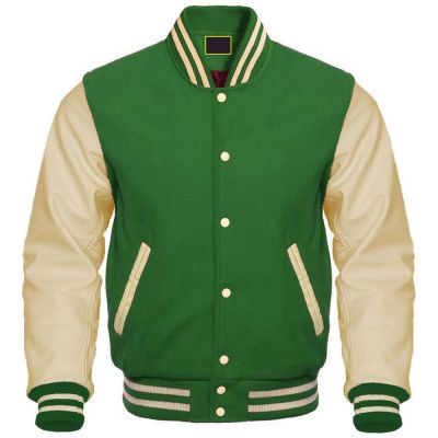 Leather Sleeves Varsity Green