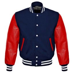 Blue Wool Varsity Jacket